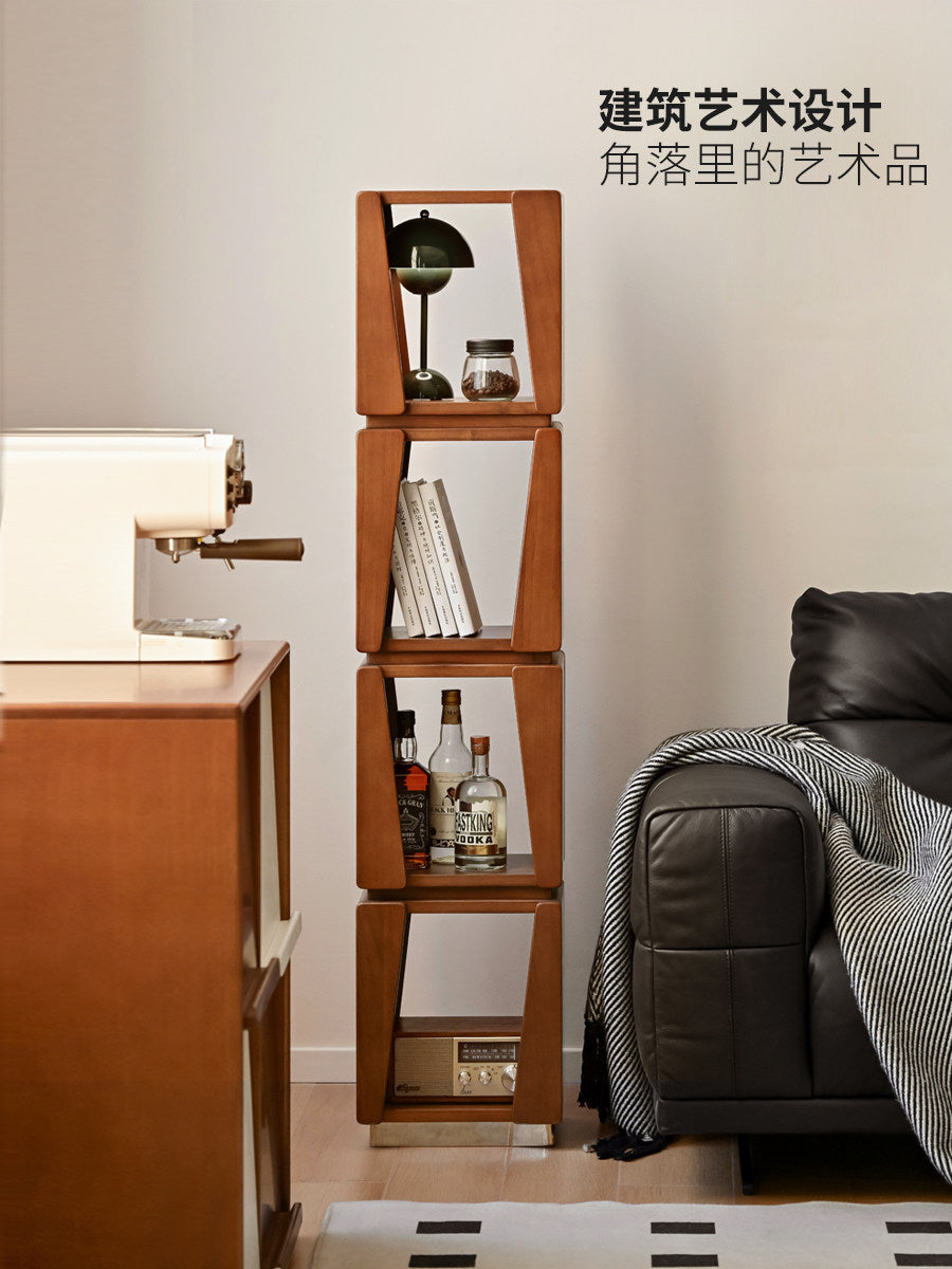 实木小户型书房置物架中古包豪斯展示架落地书架